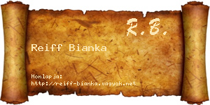 Reiff Bianka névjegykártya